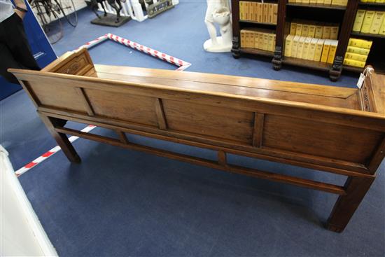 A Chinese hardwood bench, 19th century, W.6ft 2in. D.2ft H.2ft 8in.